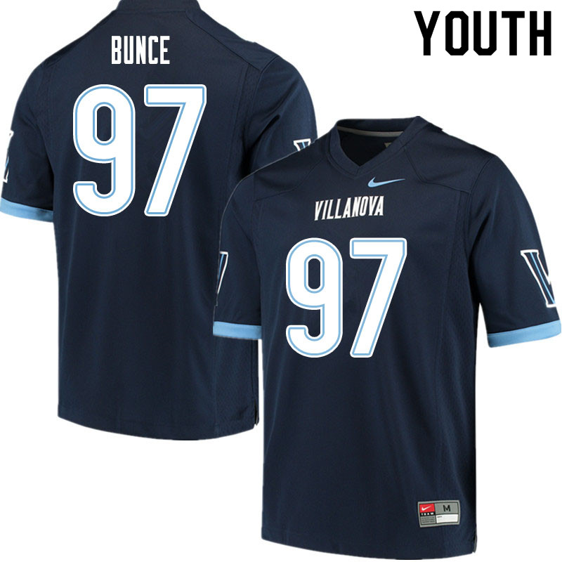 Youth #97 Cole Bunce Villanova Wildcats College Football Jerseys Sale-Navy - Click Image to Close